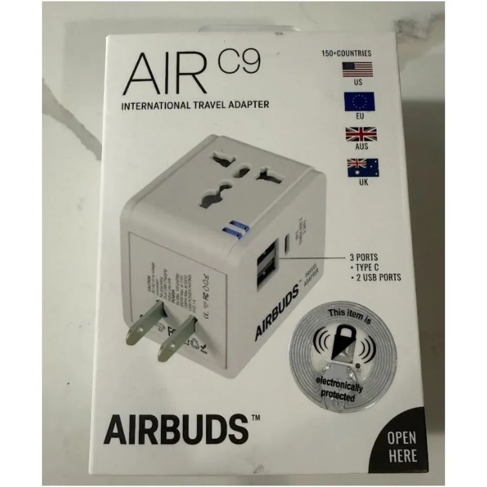 Airbuds Air C9 International Travel Adapter 3 Ports Type C + 2 USB Ports